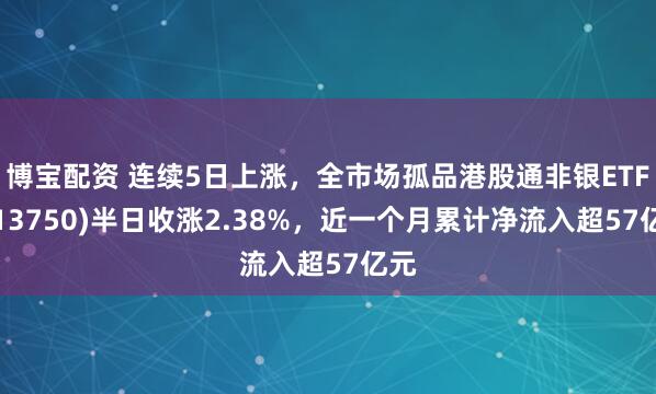 博宝配资 连续5日上涨，全市场孤品港股通非银ETF(513750)半日收涨2.38%，近一个月累计净流入超57亿元